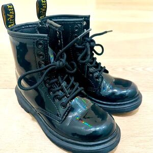 Girls Dr Martens black rainbow boots. In almost new condition size 13US